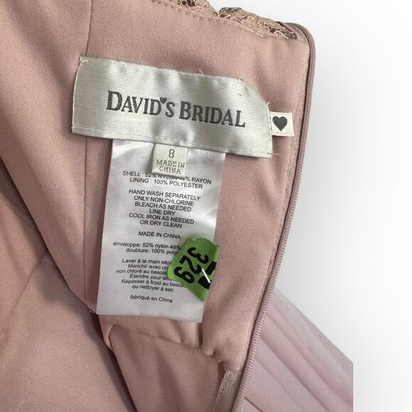 David’s Bridal Dusty Rose Pink One Shoulder Formal Bridesmaid Dress | Sz 8 [120] - Picture 4 of 6
